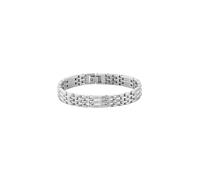 Gliederarmband BOSS "WESLEY", silber (edelstahlfarben), Armbänder, Herren, 19cm, Edelstahl, Gliederarmband (40563703-0) edelstahlfarben