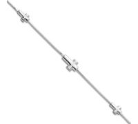 Gliederarmband für Damen, 10,5 mm, 925er-Sterlingsilber, rhodiniert, religiöser Glaube, Kreuze mit 3 cm Verlängerung, 18 cm