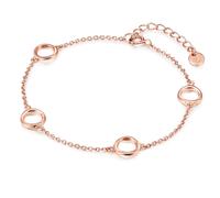 Gliederarmband GLANZSTÜCKE MÜNCHEN "A1355", rosa (roségold), Armbänder, Damen, Silber 925 (Sterlingsilber), Gliederarmband, aus Sterling Silber (67622308-0) roségold