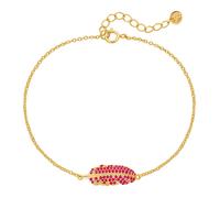 Gliederarmband GLANZSTÜCKE MÜNCHEN "AV284", gelbgold, rot, Armbänder, Damen, Silber 925 (Sterlingsilber), Gliederarmband, mit Zirkonia (50557153-0) gelbgold, rot