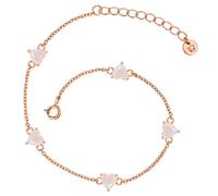 Gliederarmband GLANZSTÜCKE MÜNCHEN "GSM1218", rosa (roségold, weiß), Armbänder, Damen, Gliederarmband, Armband Sterling Silber roségold Mondstein (synth.) (97132221-0) roségold, weiß