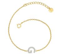 Gliederarmband GLANZSTÜCKE MÜNCHEN "GSM1962", gelbgold, weiß, Armbänder, Damen, Silber 925 (Sterlingsilber), Gliederarmband, mit Buchstaben-Anhänger (23483446-0) gelbgold, weiß