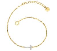 Gliederarmband GLANZSTÜCKE MÜNCHEN "GSM1975", gelbgold, weiß, Armbänder, Damen, Silber 925 (Sterlingsilber), Gliederarmband, mit Buchstaben-Anhänger (99848931-0) gelbgold, weiß