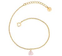 Gliederarmband GLANZSTÜCKE MÜNCHEN "GSM1982", gelbgold, rosa, Armbänder, Damen, Materialmix, Gliederarmband, Motiv Herz (48786446-0) gelbgold, rosa