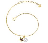 Gliederarmband GLANZSTÜCKE MÜNCHEN "GSM2195", gelbgold, lila, Armbänder, Damen, Silber 925 (Sterlingsilber), Gliederarmband, aus Sterling Silber (29233735-0) gelbgold, lila