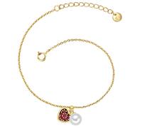 Gliederarmband GLANZSTÜCKE MÜNCHEN "GSM2197", gold (gelbgold, rot), Armbänder, Damen, Silber 925 (Sterlingsilber), Gliederarmband, aus Sterling Silber (99188602-0) gelbgold, rot