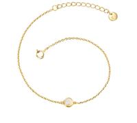 Gliederarmband GLANZSTÜCKE MÜNCHEN "GSM4002", gelbgold, weiß, Armbänder, Damen, Gliederarmband, mit Mondstein (synth.) (51411631-0) gelbgold, weiß
