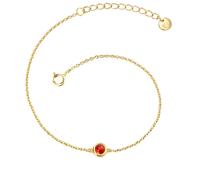Gliederarmband GLANZSTÜCKE MÜNCHEN "GSM6023", gold (gelbgold, rot), Armbänder, Damen, Materialmix, Gliederarmband, mit Granat (84109762-0) gelbgold, rot