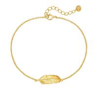 Gliederarmband GLANZSTÜCKE MÜNCHEN "GSM6027", gelbgold, Armbänder, Damen, Silber 925 (Sterlingsilber), Gliederarmband, Feder (39348459-0) gelbgold