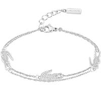 Gliederarmband LACOSTE "CROCODILE", silber (edelstahlfarben), Armbänder, Damen, 16,5cm, Edelstahl, Gliederarmband (43344536-0) edelstahlfarben