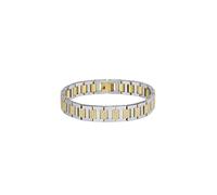 Gliederarmband LACOSTE "METROPOLE", gold (edelstahlfarben, gelbgoldfarben, kristallweiß), Armbänder, Damen, 20cm,mit Stein, Edelstahl, Gliederarmband, mit oder ohne Stein (58580535-0) edelstahlfarben,