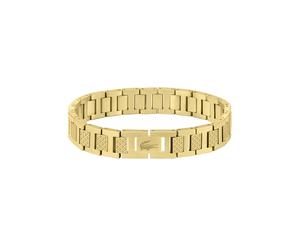 Gliederarmband LACOSTE "METROPOLE", gold (gelbgoldfarben), Armbänder, Damen, 20cm, ohne Stein, Edelstahl, Gliederarmband, mit oder ohne Stein (29739506-0) gelbgoldfarben