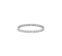 Gliederarmband LACOSTE "METROPOLE", silber (edelstahlfarben, kristallweiß, kristallweiß), Armbänder, Damen, 17cm, Edelstahl, Gliederarmband, mit Glasstein (39600515-0) edelstahlfarben, kristallweiß, k