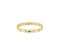 Gliederarmband LACOSTE "STENCIL", gold (gelbgoldfarben, grün), Armbänder, Damen, 19,5cm, Edelstahl, Gliederarmband, Emaille (34265212-0) gelbgoldfarben, grün