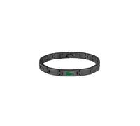 Gliederarmband LACOSTE "STENCIL", grau (schwarz, grün), Armbänder, Damen, 19,5cm, Edelstahl, Gliederarmband, Emaille (86808516-0) schwarz, grün