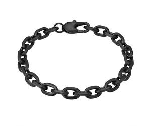 Gliederarmband TRUE REBELS "TR302" Gr. 17, schwarz, Armbänder, Herren, 17, Edelstahl, Gliederarmband (14052457-17) schwarz