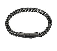 Gliederarmband TRUE REBELS "TR340" Gr. 23, schwarz (retro), Armbänder, Herren, 23, Edelstahl, Gliederarmband (87978417-23) retro