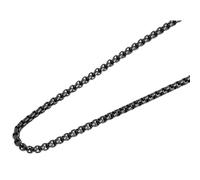 Gliederkette ADELIA´S "Unisex Halskette - Venezianerkette aus Edelstahl" Gr. 50, schwarz, Halsketten, Damen, 50, Edelstahl, Gliederkette, Schöne Geschenkidee zum Weihnachten (75201569-50) schwarz