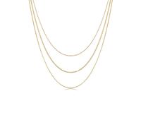 Gliederkette ELLI "Basic Layer Lagen Look Trend Blogger 925 Silber" Gr. 45, gold, Halsketten, Damen, 45, ohne Stein, Silber 925 (Sterlingsilber), L: 45, Gliederkette (69358048-45)