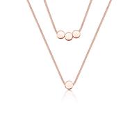Gliederkette ELLI "Layer 2-lagig mit Kreisen 925 Silber", rosa (rosegold), Halsketten, Damen, 42, ohne Stein, Silber 925 (Sterlingsilber), L: 42, Gliederkette (48133826-0)