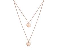Gliederkette ELLI "Layer Kette mit Kreis Plättchen 925 Silber", rosa (rosegold), Halsketten, Damen, 45, ohne Stein, Silber 925 (Sterlingsilber), L: 45, Gliederkette (695107-0) rosegold