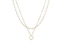 Gliederkette ELLI "Layer Kugelkette Kreis Rund 925 Silber", gold, Halsketten, Damen, 43, ohne Stein, Silber 925 (Sterlingsilber), L: 43, Gliederkette (16980410-0)