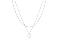 Gliederkette ELLI "Layer Kugelkette Kreis Rund 925 Silber", silber, Halsketten, Damen, 43, ohne Stein, Silber 925 (Sterlingsilber), L: 43, Gliederkette (84390900-0) silber