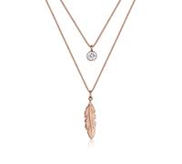 Elli Halskette Damen Feder Boho mit Kristall in 925 Sterling Silber