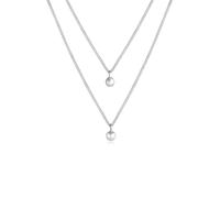 Gliederkette ELLI "Layer Panzer Kugel Basic 925 Silber", silber, Halsketten, Damen, 45, ohne Stein, Silber 925 (Sterlingsilber), L: 45, Gliederkette (82029346-0)