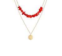 Gliederkette ELLI "Layer Plättchen Koralle Trend 925 Sterling Silber" Gr. 40, gold, Halsketten, Damen, 40, Silber 925 (Sterlingsilber), L: 40, Gliederkette (89824951-40) gold