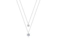 Gliederkette ELLI "Layer Rund 925 Silber, mit Kristallen von Swarovski" Gr. 45, silber, Halsketten, Damen, 45, ohne Stein, Silber 925 (Sterlingsilber), L: 45, Gliederkette (97358634-45)