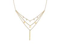 Gliederkette ELLI "Layer Weiß 925 Sterling Silber, mit Kristallen von Swarovski" Gr. 40, gold, Halsketten, Damen, 40, ohne Stein, Silber 925 (Sterlingsilber), L: 40, Gliederkette (56258237-40)