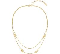 Gliederkette LACOSTE "CROCODILE", gold (gelbgoldfarben), Halsketten, Damen, Edelstahl, L: 40,5 B: 2mm, Gliederkette, B:2mm (16967612-0) gelbgoldfarben