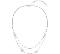 Gliederkette LACOSTE "CROCODILE", silber (edelstahlfarben), Halsketten, Damen, Edelstahl, L: 40,5 B: 2mm, Gliederkette, B:2mm (81665344-0) edelstahlfarben