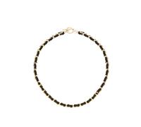 Gliederkette LASCANA, Damen, Gr. Metall Textil, L: 45, gold (goldfarben, schwarz), Metall, Textil, Halsketten Gliederkette, Halskette mit Knebelverschluss, weite Panzerkette (22897853-0) goldfarben, s