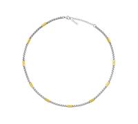 Gliederkette POLICE "Radius", gold (edelstahlfarben, gelbgoldfarben), Halsketten, Herren, Edelstahl, L: 55 B: 4mm, Gliederkette, B:4mm (42026042-0) edelstahlfarben, gelbgoldfarben