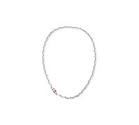 Gliederkette TOMMY HILFIGER "MEN'S CHAIN", silber (edelstahlfarben, rot, weiß, blau), Halsketten, Herren, Edelstahl, L: 51 B: 6mm, Gliederkette, Emaille, B:6mm (41987922-0) edelstahlfarben, rot, weiß,