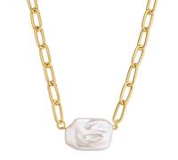 Yokoamii - Halskette aus Metall-Legierung in Gelbgold mit Perle (synth.) Ketten 1 ct Damen
