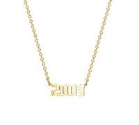Glimmerst Geburtstags-Jahres-Halskette, 18 Karat vergoldeter Edelstahl, Geburtsjahr, Zahlen-Anhänger, Halskette, unvergesslicher Jahrestagsschmuck für Frauen, Vergoldet, Kein Edelstein