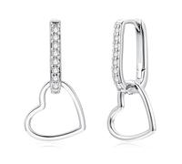 Glintara Creolen Silber 925 - Stern/Herz/Geometrisch Ohrhänger Creolen | Klein, Ovale, Anhänger, 5A Cubic Zirkonia, für Damen Frauen Mädchen, Hypoallergen, Geschenk, Leichte, Schmuck, Geburtstag