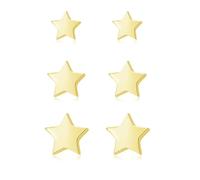 Glintara Ohrstecker Silber 925 Mädchen Damen, 3PCS Stern Ohrringe Silber 925 Stecker Set, Hypoallergen Flach Stern Ohrstecker Set Klein 4/5/6mm, Schlafen Knorpel Ohrringe Stecker für Mehrere Ohrlöcher