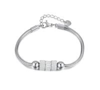 Glintara Schlange Kette Armband Damen, Silber Armband für Charms, Klassisch Schlangen Gliederarmband mit Kugeln, Basic Charms Anhänger Armbänder, Wasserfester Snake Armkette für Frauen Freundin Mama