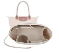 Gliterra Organizer L für Longchamp Tasche, Taschenorganizer für Le Pliage L mit 9 Fach und Schlüsselkette aus Premium Filz(Beige L)