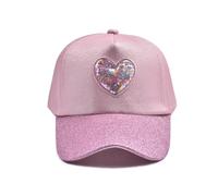 Glitzer Baseballkappe für Mädchen Basecap Kinder Pailletten Baseball Cap Pferdeschwanz Hüte Junge Verstellbare Sonnenhut Sommer kappe Schirmmütze Sportkappe Baseballmütze für 3-8 Jahre (Pink+TypeA)