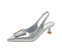 Glitzer Damen Pumps Sexy High Heels Fashionable and Elegant, It Can Stretch Leg Lines Well and Showcase Beautiful Leg Shapes (silbrig,40)