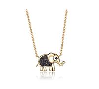 Glitzer Elefant 925 Sterling Silber Halskette Anhänger für Frauen Mädchen Geburtstag Party Geschenk Dekoration Edlen Schmuck