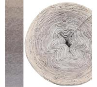 Glitzer Farbverlaufsgarn Eiskristall mit Glitzer 5, 4 oder 3 Fach Bobbel Wolle häkeln stricken strickgarn (Hellgrau außen, 3fach - 150g/750m)