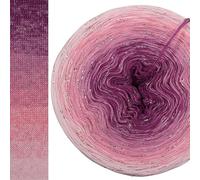 Glitzer Farbverlaufsgarn Sektperle mit Glitzer 5, 4 oder 3 Fach Bobbel Wolle häkeln stricken strickgarn (Sektperle - Baby Rosa außen, 4fach - 200g/760m)