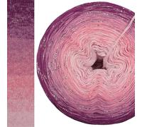 Glitzer Farbverlaufsgarn Sektperle mit Glitzer 5, 4 oder 3 Fach Bobbel Wolle häkeln stricken strickgarn (Sektperle - Oleander außen, 3fach - 200g/1000m)