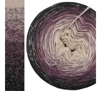 Glitzer Farbverlaufsgarn Silber Glitzer 5, 4 oder 3 Fach Bobbel Wolle häkeln stricken strickgarn (Merlin - Anthrazit außen, 3fach - 400g/2000m)